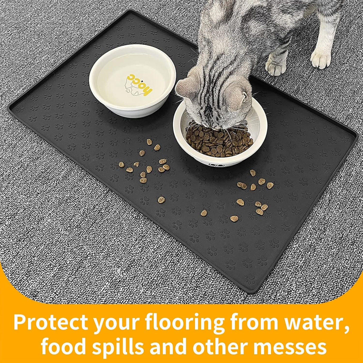 Pet Placemat for Dog and Cat - 24.5"L x 16.5"W / Black - image 3