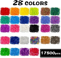 INSCRAFT 17500+ Rubber Loom Bands with 3 Layer Pink Container - Transparent - image 3