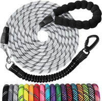 Long Dog Leash 15 FT: Heavy Duty Rope Leashes for Dogs Training - silver / 15ft*1/3''