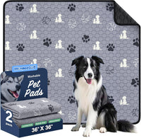 Washable Pee Pads for Dogs, Waterproof - Gray / 36"x36" (Pack of 2)