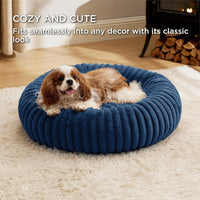 Bedsure ComfyFleece Donut Dog Bed Medium Size Dog with Washable Cover – Essentials for Dogs - M (30x30x8) / Night Blue - image 4