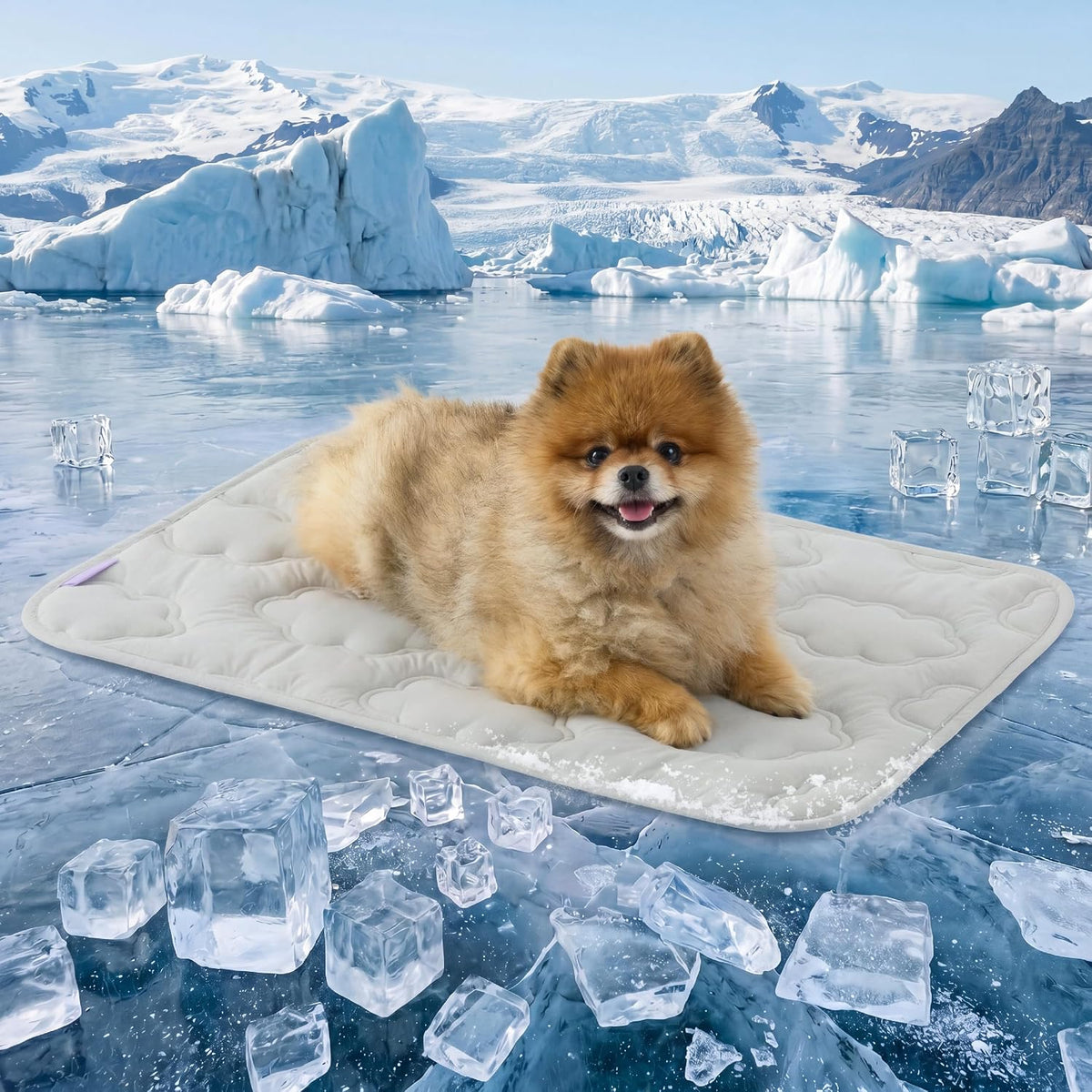 LE SURE ApexCloud QMAX>0.5 Breathable Dog Cooling Mat for Large Dog - 24" x 18" (Small) / Grey