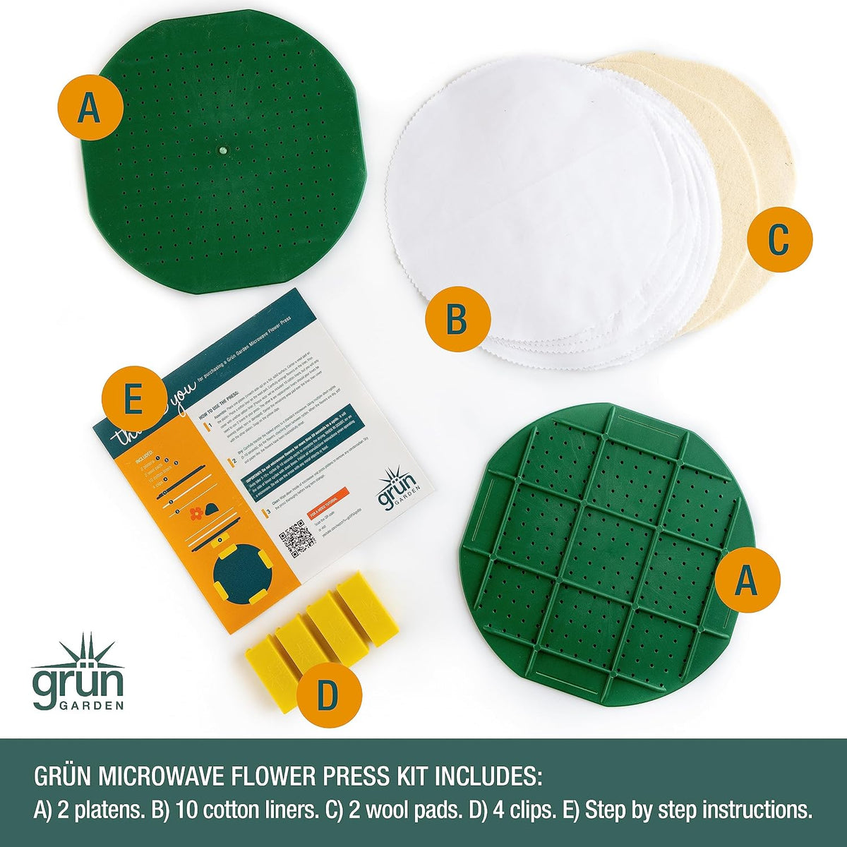 GSM Brands microwave flower press kit with two 10 inch round plates and clips - view 2