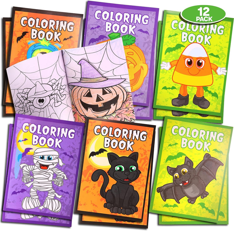 Srenta mini Halloween coloring books, 12 pack of 5x7 inch books with ghosts and pumpkins