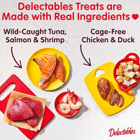 New! Delectables Squeeze Up Variety Pack, Creamy Squeezable Puree, Lickable Wet Cat Treats, Grain-Free, No Added Fillers, 0.5 Ounces Tube, 40 Tubes Total