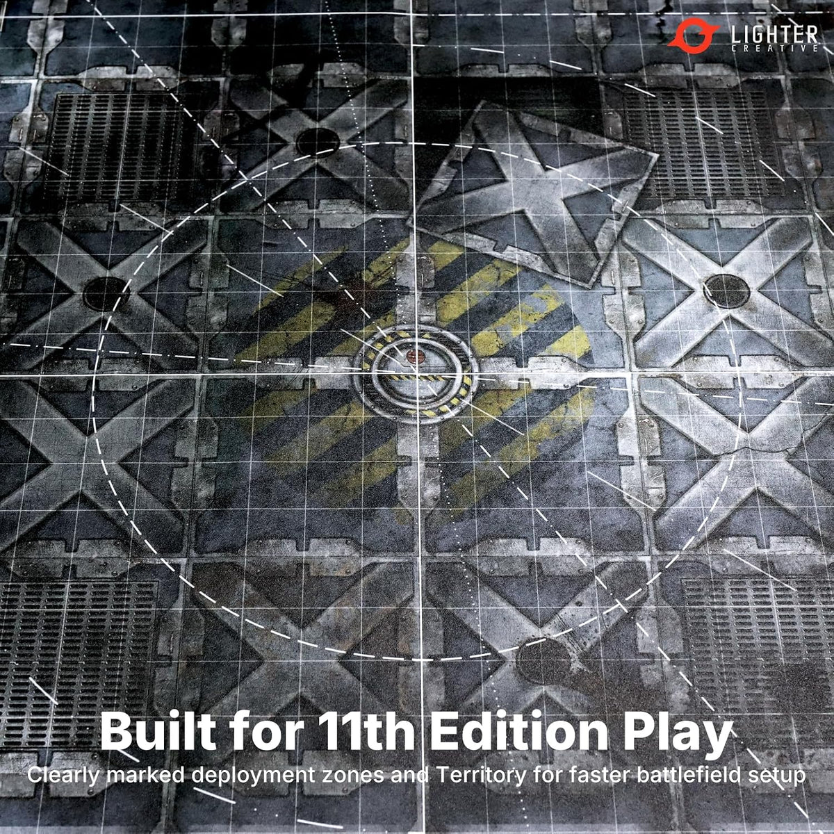 Lighter Creative 44 x 60 gridded WH40K battle mat, Iron Underhive print - view 9