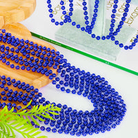 100PCS Bead Necklace, Gold Mardi Gras Beads Party Stuff - Blue - image 2