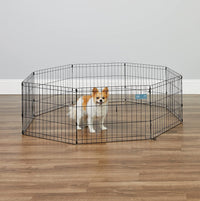 MidWest 30-Inch Exercise Pen, Single Door, 16 Sq Ft Play Area – Essentials for Dogs - Black No Door / 18"H - image 3