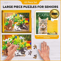 Dementia Puzzle 63 Large Pieces Jigsaw – Cats & Flowers
