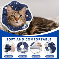 Soft Adjustable Cat Cone Collar, Comfortable Recovery Collar for Cats After Surgery (Dark Blue, Small)