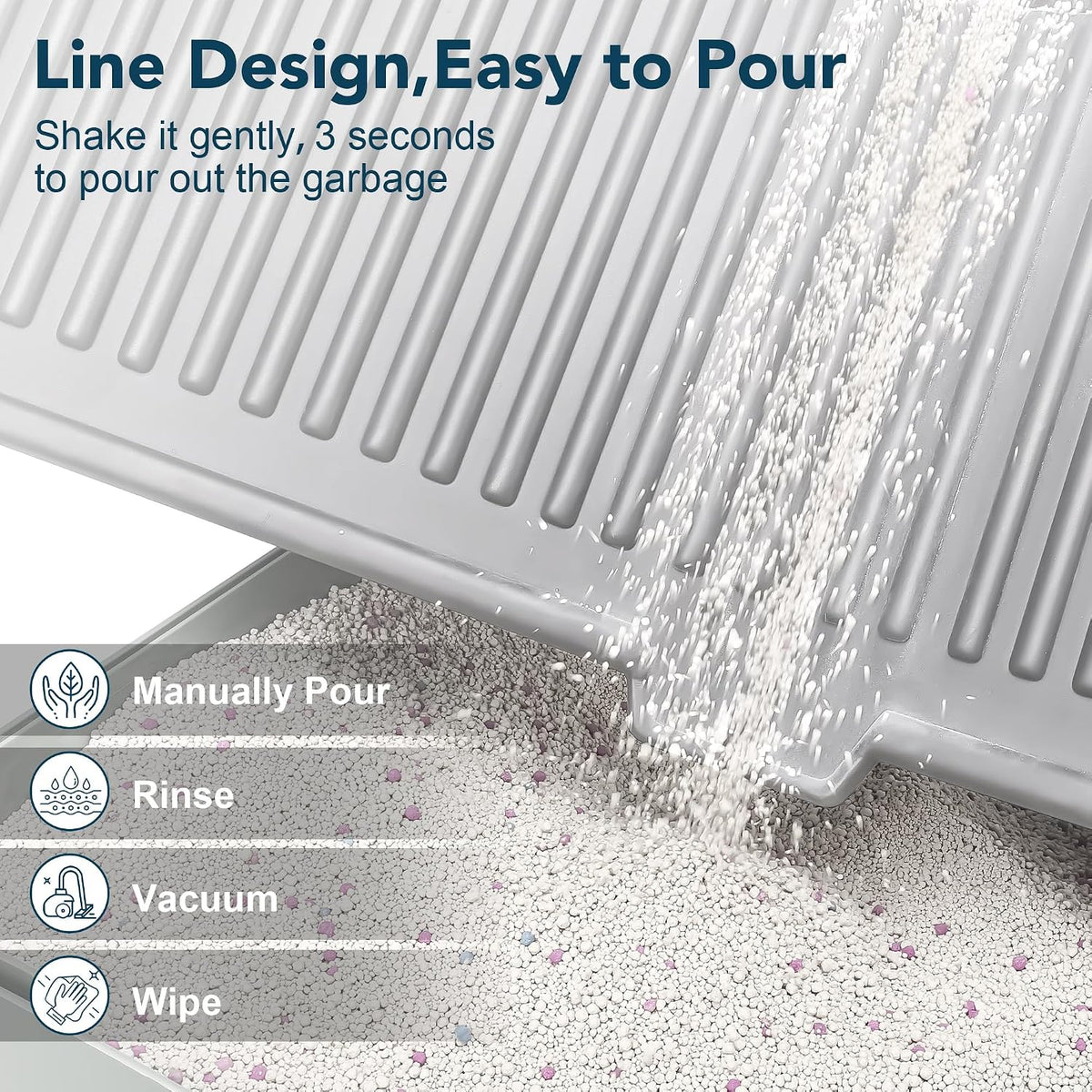 UPSKY Large Cat Litter Mat 31" x 24" Waterproof and Washable - 2.Grey - image 4