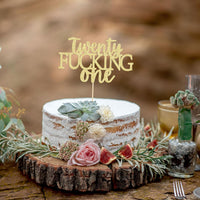 Gyufise black glitter 21st birthday cake topper on a food-grade pick - view 9