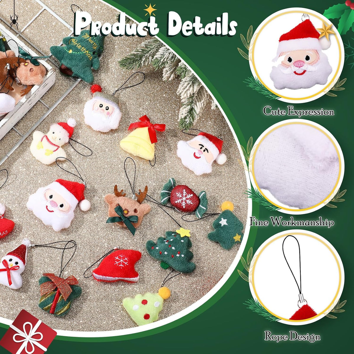 Libima 150 Pcs Mini Stuffed Animals Keychain, Plush Toys - 60 / Christmas - image 3