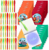 BONNYCO Invisible Ink Pen and Notebook Pack of 16 Party Favors - Jungle - Pack 32