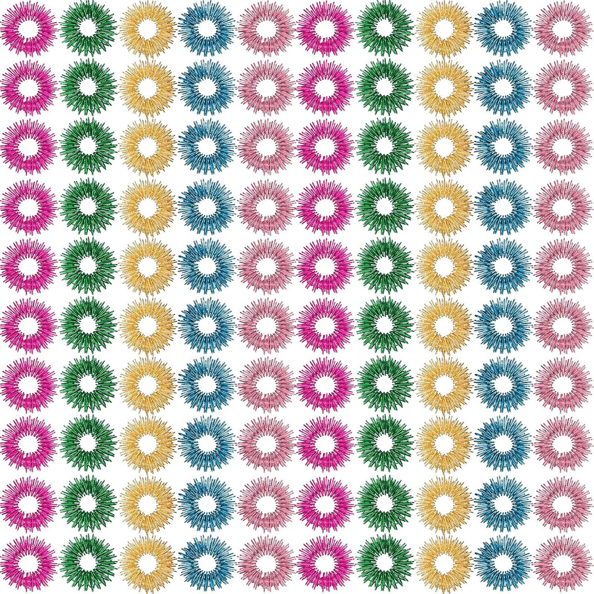 Tondiamo 100 Pack Spiky Sensory Acupressure Finger Rings - Vivid Colors