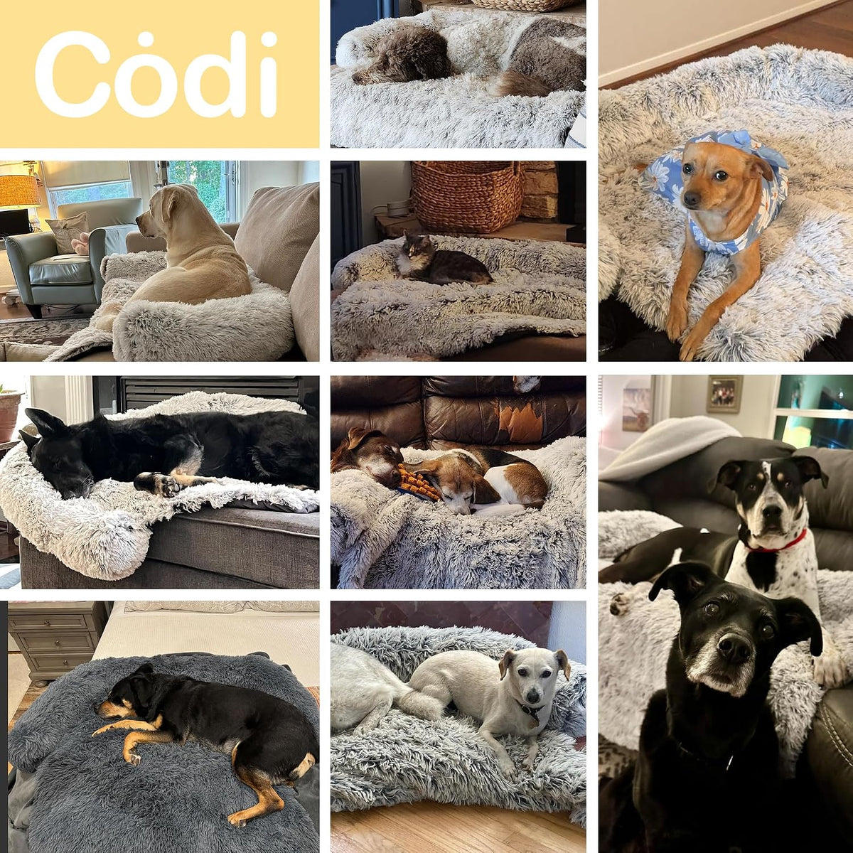 Codi Dog Couch Bed, Sofa Cover Mat - 41.0"L x 37.0"W x 6.0"Th / Light Grey - image 2