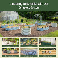 Vego garden Aluzinc Raised Garden Bed Kits, 17" Tall 6 in 1 Modular Metal Raised Planter Bed for Vegetables Flowers Patio Ground Planter Box, Sky Blue