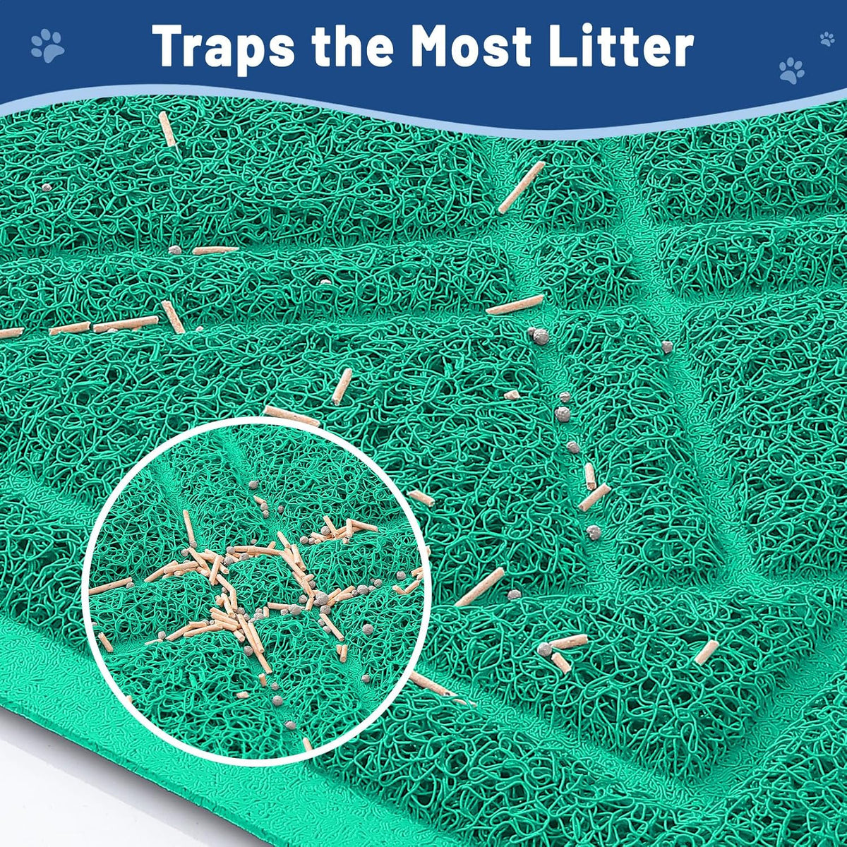 Smiry Cat Litter Box Mat 30x17 - 36x24 / Green - image 2