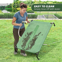 Simple Trending Raised Dog Bed for Large Dogs, Waterproof XL Dog Cot, Outdoor Cooling Elevated Pet Bed Load 200lb, 47.75" x 30.5", Green