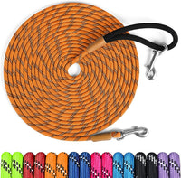 Long Dog Leash Reflective Rope Training Lead 15ft 30ft 50ft Check Cord – Essentials for Dogs - Orange / 50ft x 3/8inch