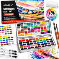 Premium Watercolor Paint Set Bundle with 100 Vibrant Colors for Adults – Fun for Kids & Family - Standard Set