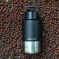 KEWIXY Insulated Dog Travel Water Bottle with Detachable Bowls - Black / 32 Oz - image 2