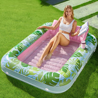 SLOOSH Inflatable Tanning Pool Lounger Float - Cyan Pink / Large