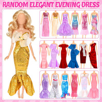 BYMORE 12 Set Doll Clothes Kit, Include Fashion Dresses - image 3