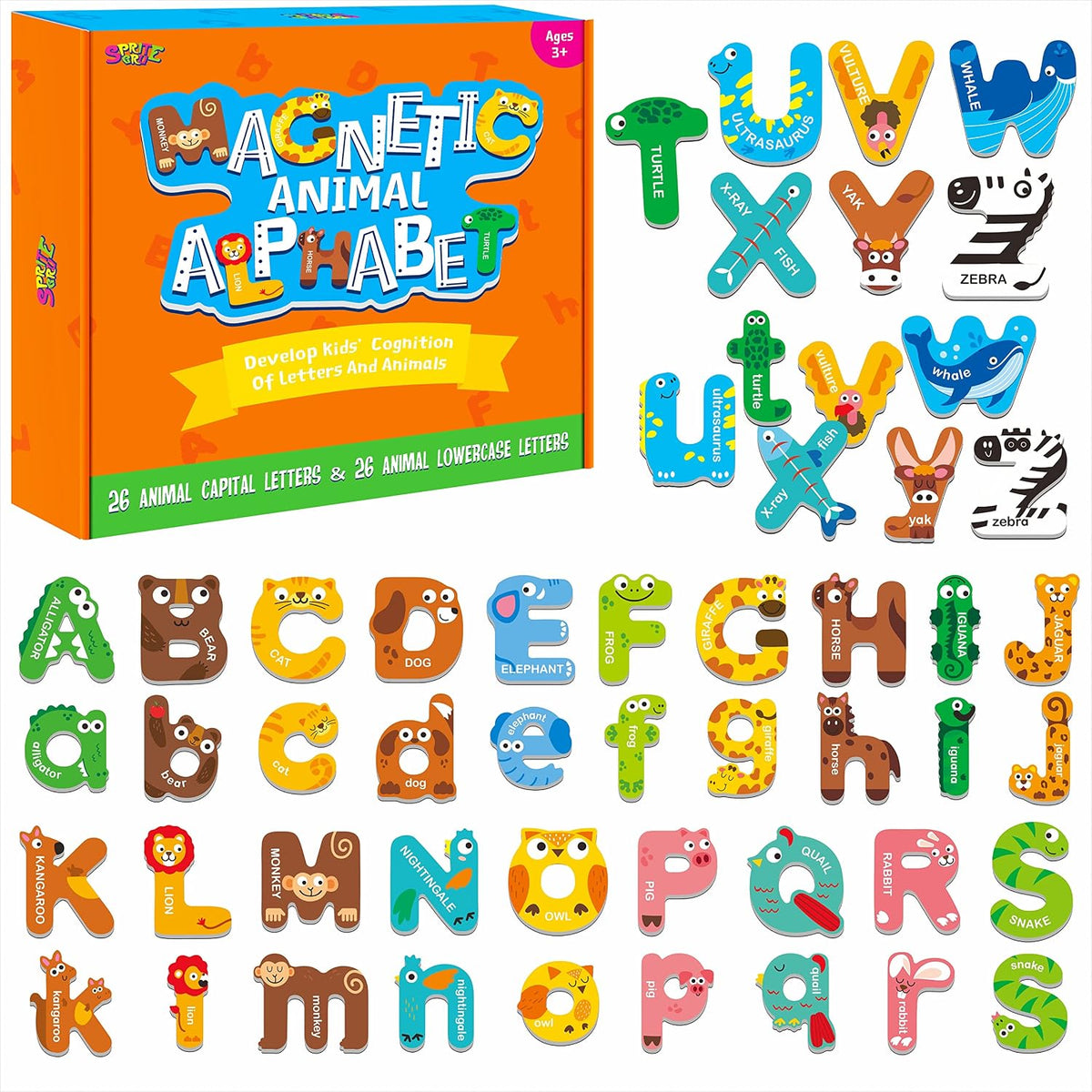 Large Size Magnetic Letters - Uppercase + Lowercase Letters