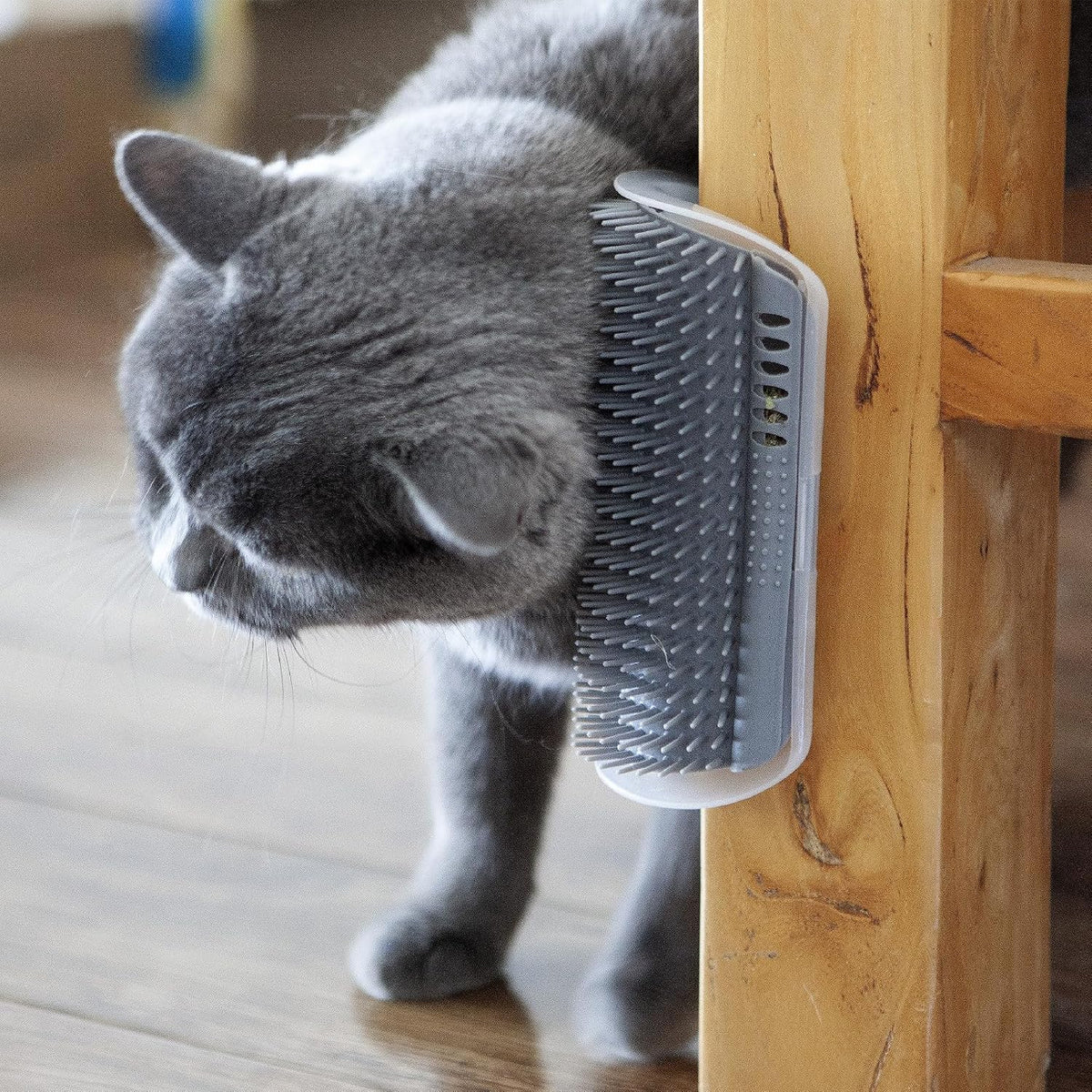 Cat Face Scratcher Wall Corner Massage Comb, Self Grooming Brush – Essentials for Cats - grey - image 2