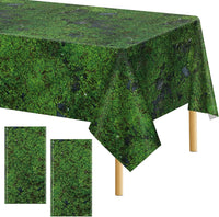 durony 2 Pieces Halloween Candy Corn Disposable Tablecloths 108 x 54 - 2 / Green Moss