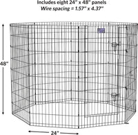MidWest 30-Inch Exercise Pen, Single Door, 16 Sq Ft Play Area – Essentials for Dogs - Black w/ Door / 48" H - image 4
