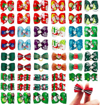 PET SHOW 20pcs Halloween Small Dog Hair Bows with Rubber Bands - 50pcs Christmas - image 2