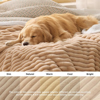 Bedsure ComfyFleece Waterproof Dog Blankets for Large Dogs - S(25x35")-1pc / Sandy Beige - image 3