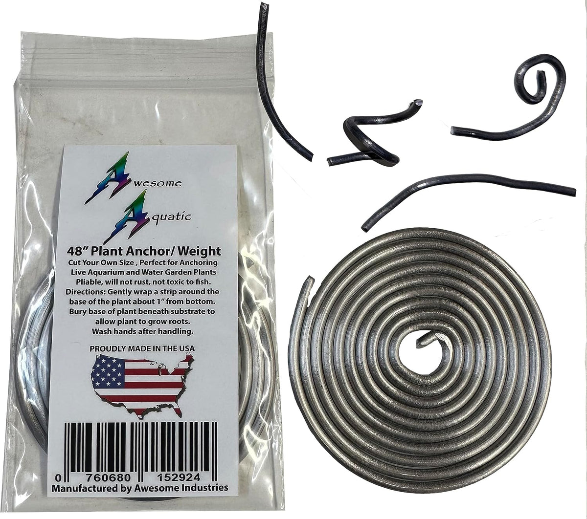 Awesome Aquatic Aquarium Plant Weights, Lead Ribbon Fish Anchors - 48 Inch Cut Your Own