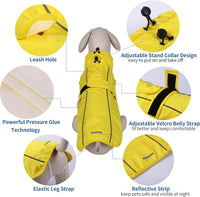 Waterproof Dog Raincoat with Reflective Strip - X-Small / Yellow - image 3