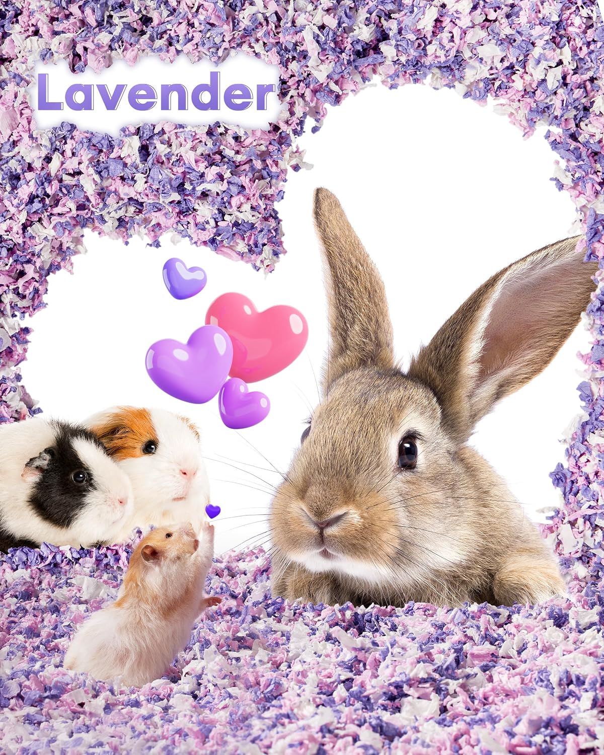 BUCATSTATE Hamster Bedding 15L, 99% Dust-Free Paper Bedding - Lavender / 70L - image 3