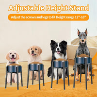 PROERR Single Dog Bowl Stand - Adjustable Wide 8"-12" Height: 12"-16" - image 2