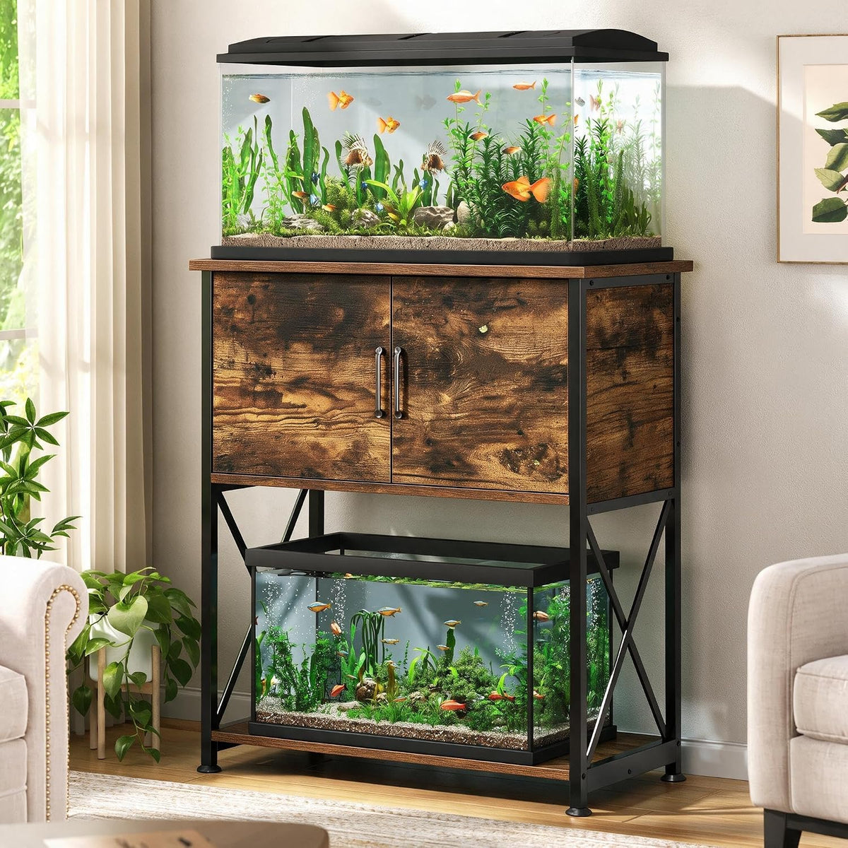 5-10 Gallon Fish Tank Stand - Rustic Brown / 20-29 Gallon - image 4