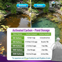Premium Activated Carbon, Aquarium Carbon for Fish Tank Filter, Aquarium Filter Media, Granulated Charcoal for Fish Tanks, Activated Charcoal Bulk (38 lbs with 4 Pack 5"x9" mesh Bags)