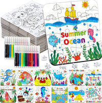MUOUAKATE Christian Halloween crafts for kids, 24 blank coloring puzzle sets - view 8