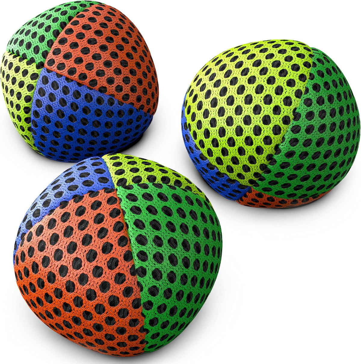 speevers Juggling Balls for Beginners and Professionals Set of 3 - Orange Green Yellow Blue / 4.2 oz