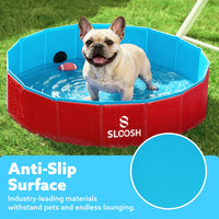 SLOOSH Foldable Dog Kiddie Pool - Red / 32" x 8" - image 4