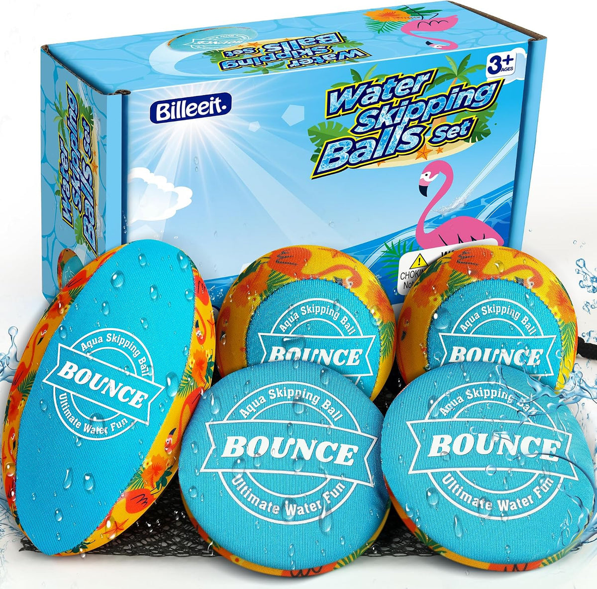 Billeeit. 5Pcs Rainbow Water Skipping Balls Set for Pool - Zest Tropical