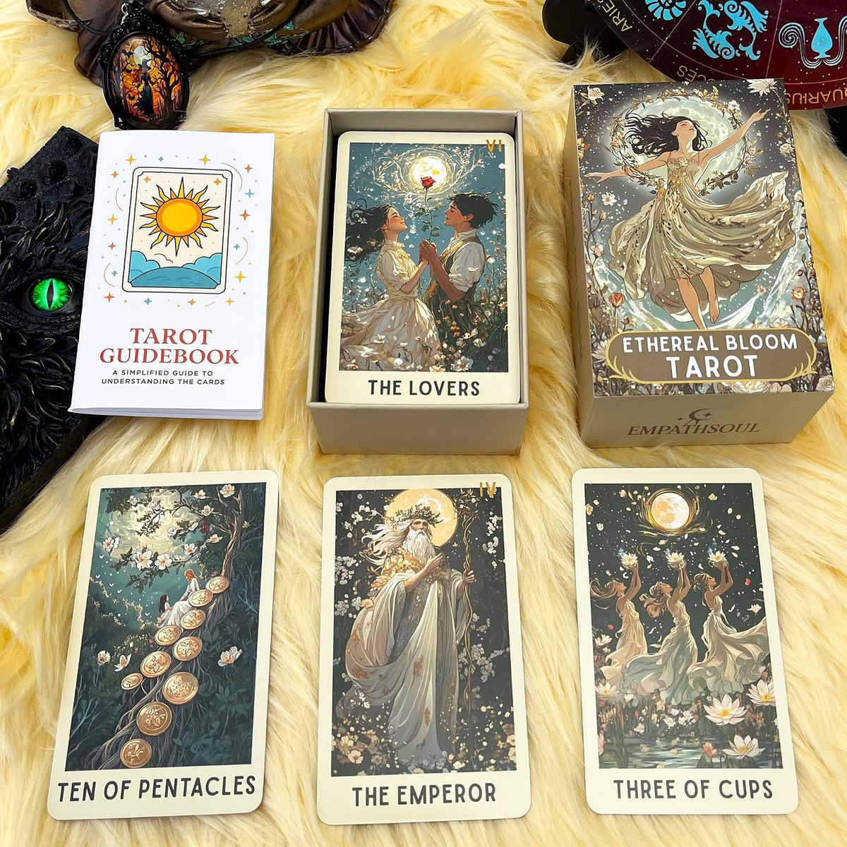 Tarot Deck Unique, 78 Floral Tarot Cards with Guidebook - Floral Tarot - image 2