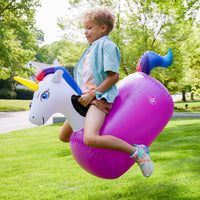 Hearthsong Hop N Go Inflatable Unicorn Riding Bouncy Hopping Toys - Unicorn / 1 Pack - image 2