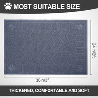 Cat Litter Box Mat, 47" x 35" Large Waterproof Litter Trapping Mat – Daily Care for Cats - Blue / X-Large（35" x 24" ) - image 2