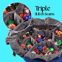 CardKingPro Immense Dice Bags with Pockets, Holds 150+ Dice - Blue - image 4