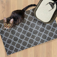 Fresh Kitty Durable XL Jumbo Foam Litter Box Mat, No Phthalate - Black/White Quatrefoil / 1 Count (Pack of 1) - image 4