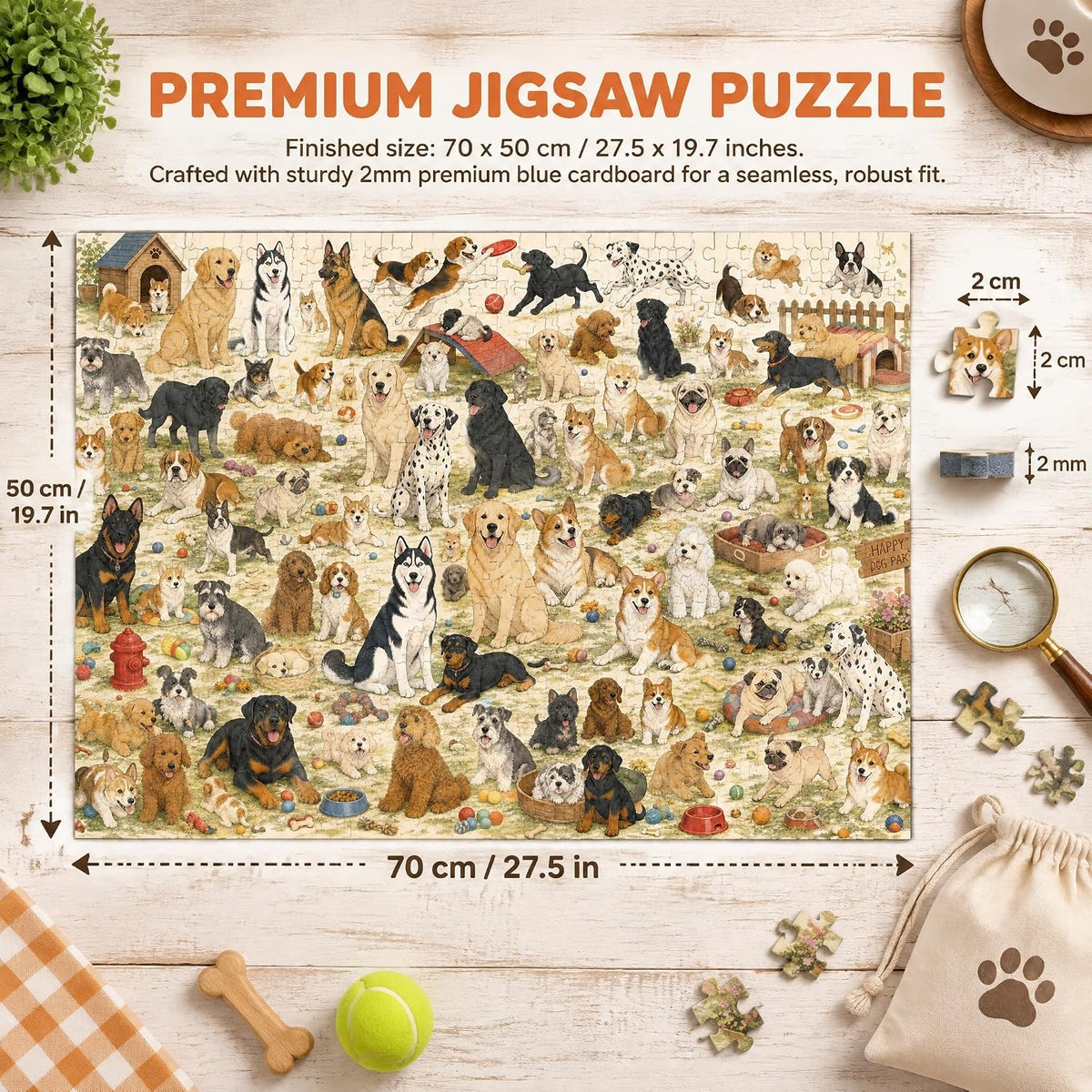 Nattork Jigsaw Puzzle 1000 Pieces for Adults - Dog Park - image 2